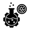 Laboratoryglas mit Zahnrädern
